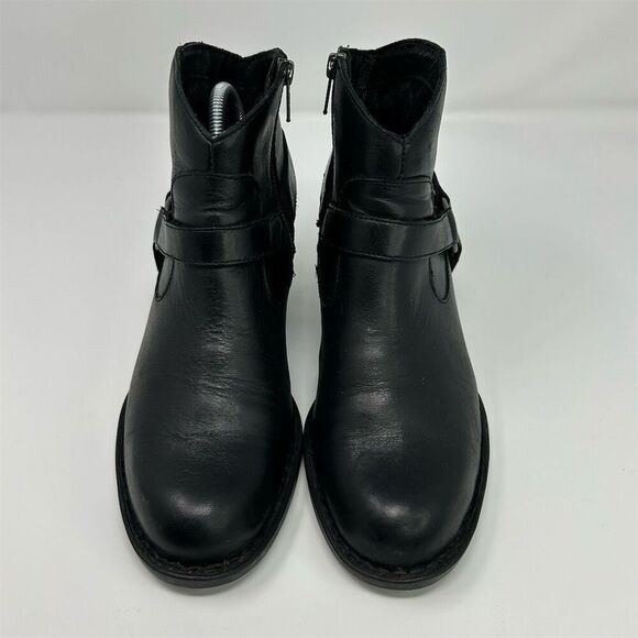 Born Western Black Leather Heeled Ankle Booties Size 9M Comfort Fall Casual - Picture 5 of 14